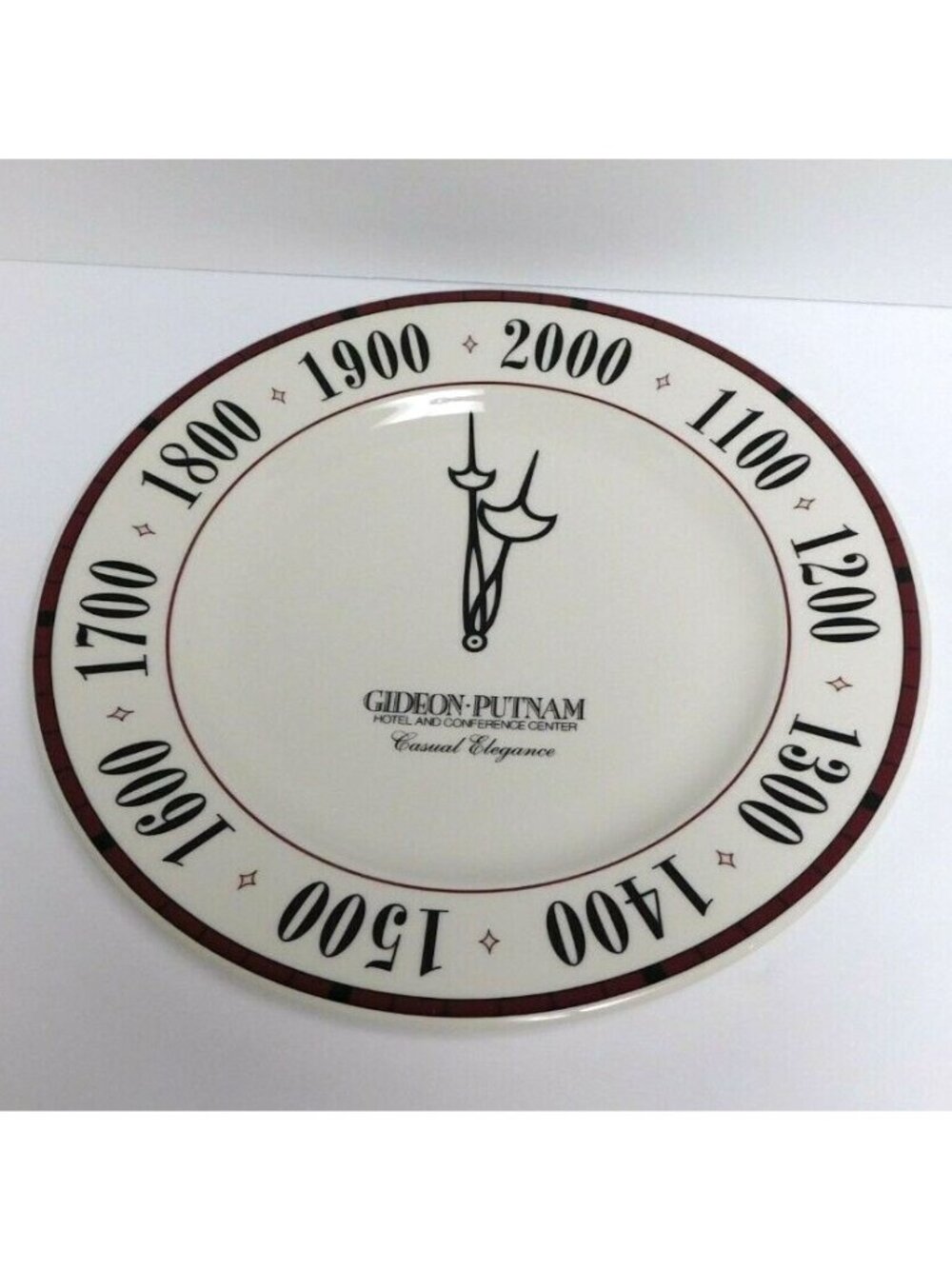 Syracuse Gideon Putnam Clock 12-1/4” Round Platter Plate Charger Made USA